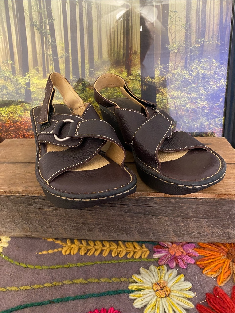 Covington Leather Slingback Sandals, minimal wear